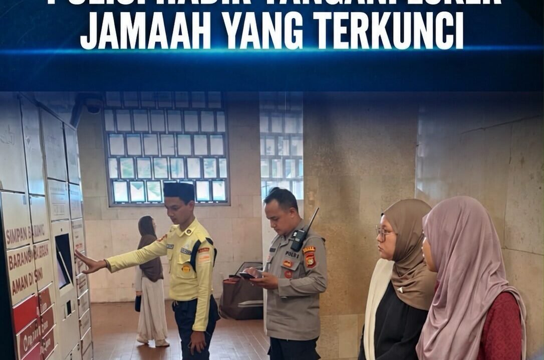 Laporan via 110 Ditindaklanjuti Polisi Bantu Jamaah Tangani Loker Terkunci di Masjid Istiqlal